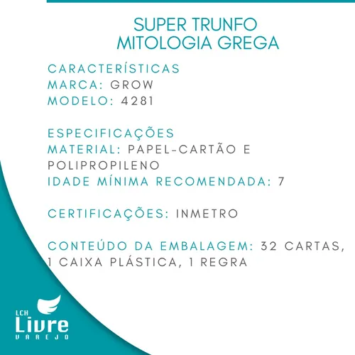 Super Trunfo Mitologia Grega - Loja Grow