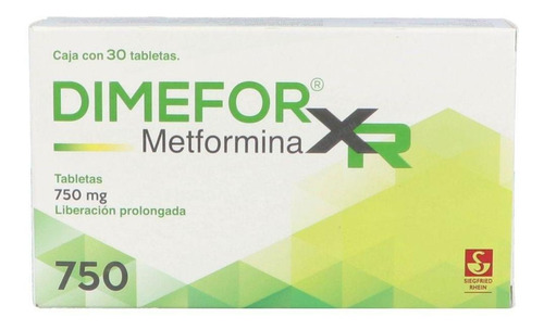Dimefor Xr 750 Mg Caja Con 30 Tabletas De Liberación Prolong