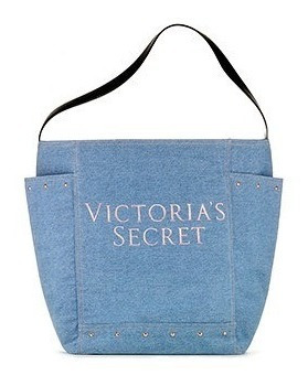 Victorias Secret Cartera Tote Bolso Jean Playa Gym Urbano !!