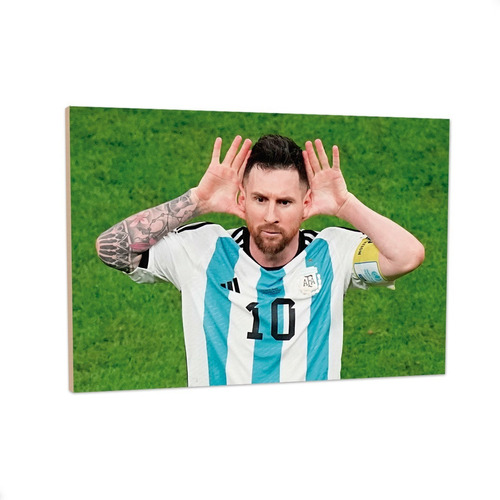 Cuadros Messi Argentina Festejo Mundial Qatar 2022 33x48cm