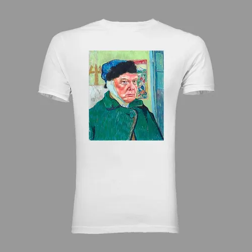 T-shirt Humoristique Donald Trump Van Gogh – Coton, Manches Courtes, Taille Régulière, Marque Silk Road Tees, Neuf Avec étiquettes