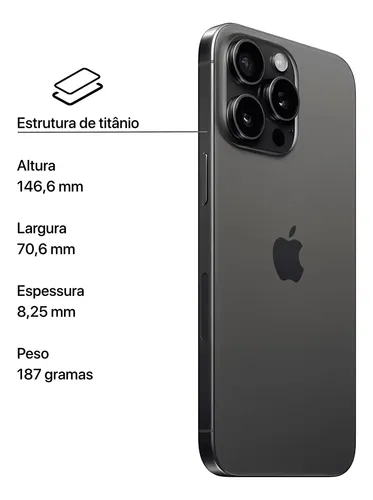 Iphone 15 Pro (256 Gb) Titânio Premium Apple Exclusivo Top (Novo