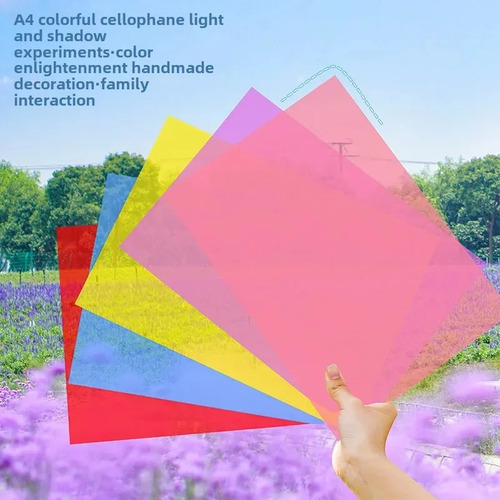 6 Hojas De Color Transparente A3, Papel De Vidrio Colorido