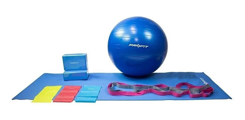 Kit Set Yoga Pilates, Balon, Tapete, Riata, Cubos, Fitness