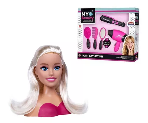 Brinquedo Bonecas Busto Barbie Styling Hair Salão De Beleza