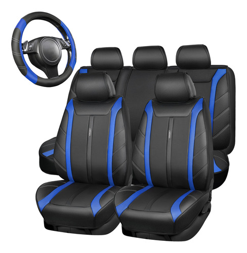 Car Pass Combo Funda Para Volante Asiento Cuero Resistente