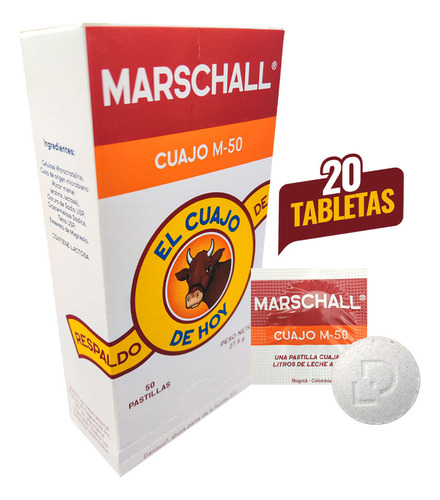 Cuajo En Tableta Para Elaborar Queso X 20 Tabletas Marschall