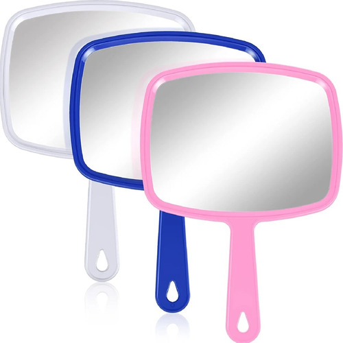 Espelho De Mão Quadrado P/ Dentista Cabelereiro Maquiagem