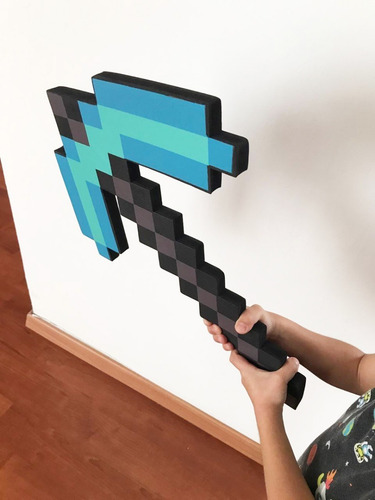 Imagen 4 de 5 de Pico Minecraft Juguete Rigido De Foam Seguro Inofensivo
