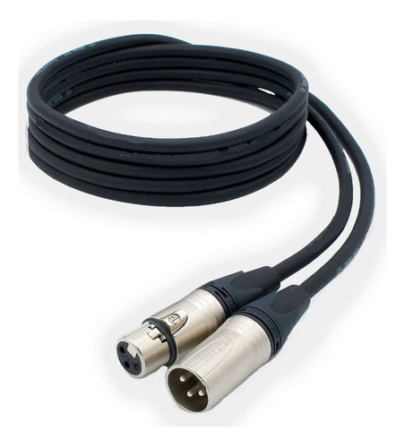 Cable Plug de 1 NC3MXX NEUTRIK macho a 1 NC3FXX NEUTRIK hembra Genérica P63-SM8 negro de 8m