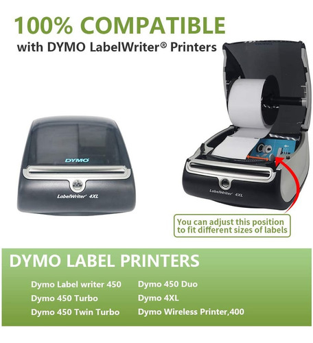 Imagen 6 de 6 de Rollo 350 Etiquetas Adhesivas Para Dymo 30252 28x89mm
