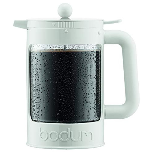 Cafetera De Café En Frío Bodum Bean, 51 Oz, Blanco Brillante