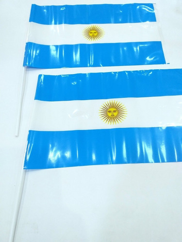 Banderas Plasticas Banderin Argentina 15x25 X 100 Unidades 