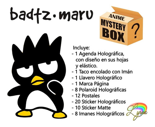 Badtz-maru Mystery Box Holográfica Agenda + Anime Sanrio