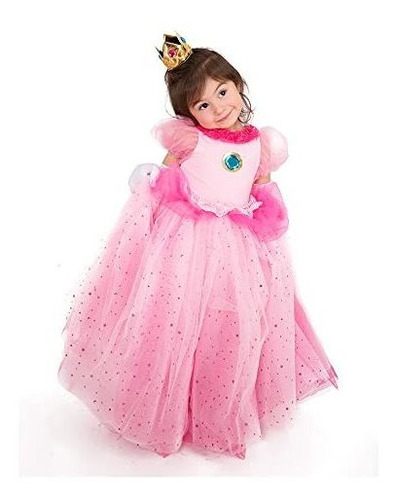 Coskidz Children's Princess Peach Cosplay Con Corona (rosa).