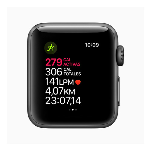 Apple Watch Series 3 (GPS) - Caja de gris espacial 38 mm - Correa deportiva negro