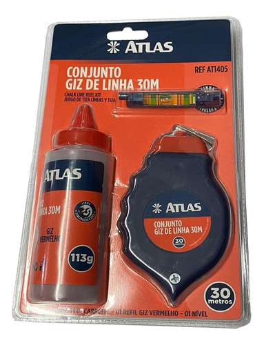 Chocla Marcador De Linea 30 Mts Atlas Con Tiza Y Burbuja