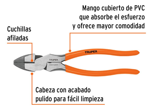 Pinzas Elecetricista 9´ Punta Plana Con Resorte Pvc 17328