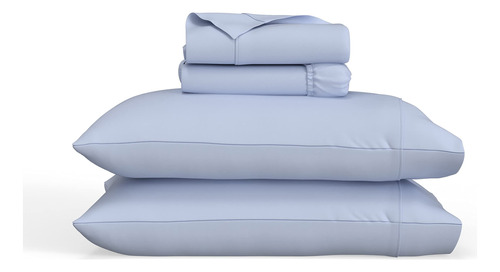 Sábanas Clean Comfort Azules Para Cama Tamaño Queen