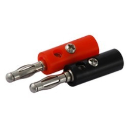 Conector Ficha Plug Banana Rojo Y Negro Tornillo X 2 Pares