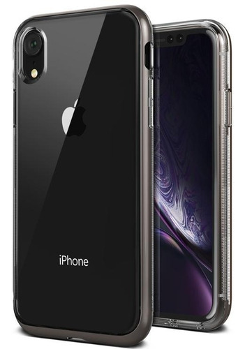 Funda Transp Color Vrs Crystal Bumper Para iPhone XR Color Metal Black