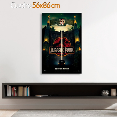 Cuadro Decorativo Moderno Jurassic Park Poster Jd-0610 M Cuadro 86x56 Cm Sin Marco