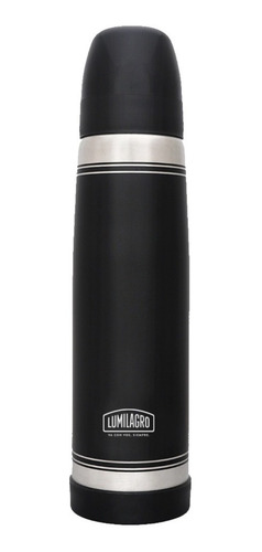 Termo Lumilagro Luminox Negro De Acero Inoxidable 1 L