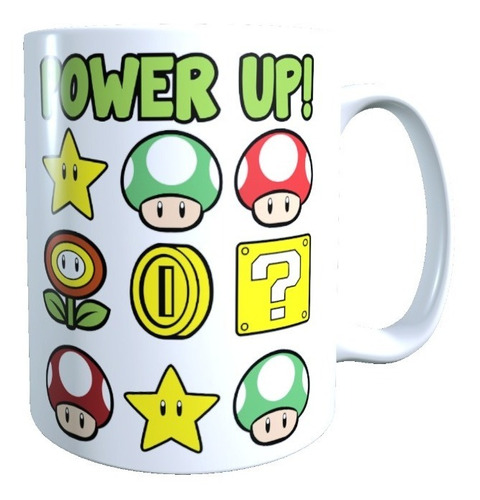 Tazón - Taza Diseño Super Mario Bros, Power Up