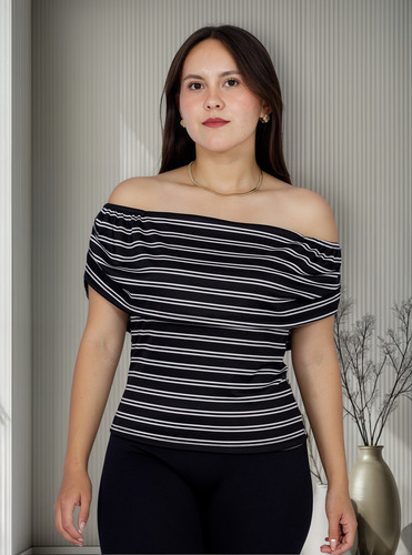 Blusa Varsovia Rayada Lineas Dama Campesina Olan Fresca Rib