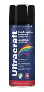 Pintura En Spray Color Negro Mate - Ultracraf