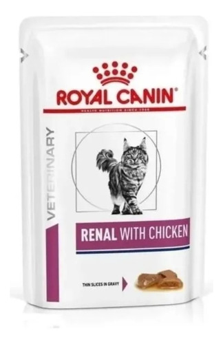 Royal Canin Veterinary Diet Feline Renal with Chicken alimento para gato adulto todos os tamanhos sabor frango em saco de 85gr
