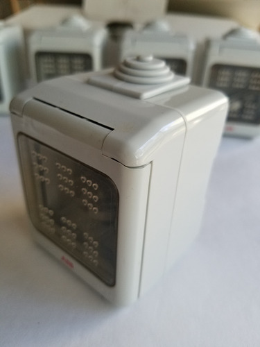 Caja De Comando Dos Modulos Tapa Transparente Gris