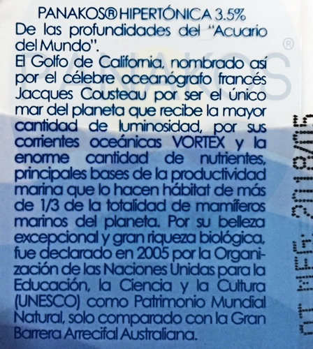 Agua De Mar Orgánica Hipertónica 6 Litros Envío Gratis