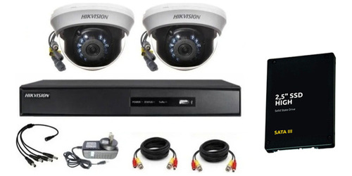 Camara Seguridad Kit Hikvision Dvr 7204 Full 1080 + 2 Domos