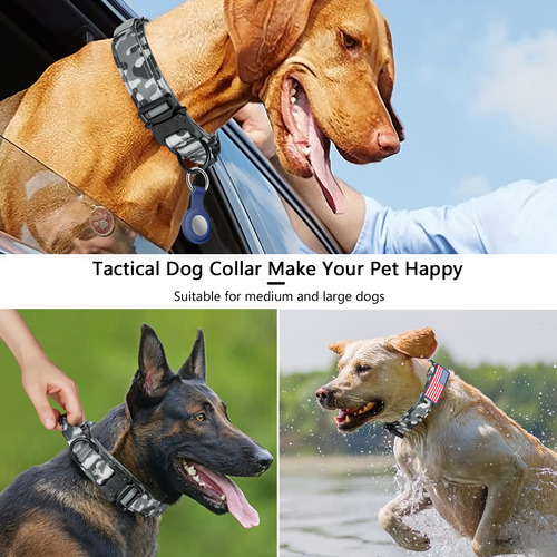 Collar Táctico Para Perros Daganxi De Nailon Ajustable Con A