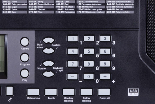 Teclado Parquer K186bk 61 Teclas Sens 5/8 Pitch +fuente+sop