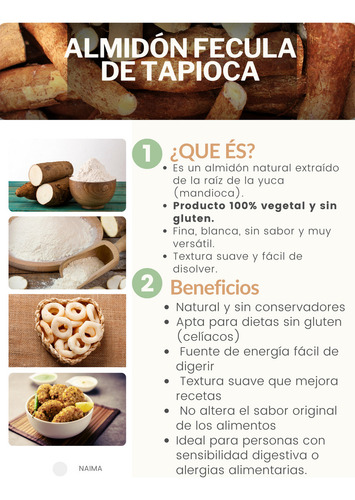 Almidón Fécula De Tapioca (mandioca, Yuca) 5 Kg