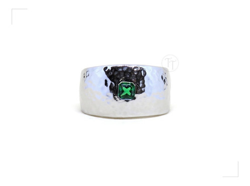 Anillo Esmeralda Plata De 1ra Ley 925 By Thi Tur® Martelé