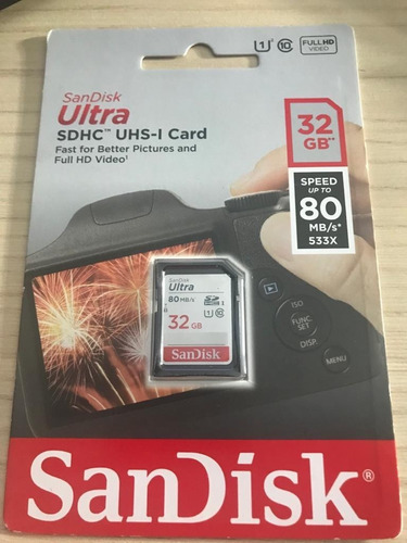 Cartao De Memoria Sandisck 32 Gigas 90mb/s 4k