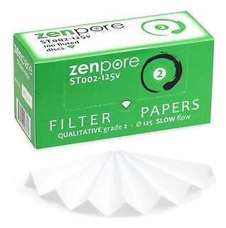 12.5 Cm Fluted Filter Paper, Pre-pleated (folded), Qualita