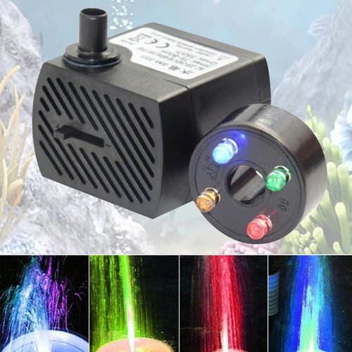 Imagen 2 de 2 de Bomba Motor 2 W C/luz Fuentes De Agua Feng Shui Con Led