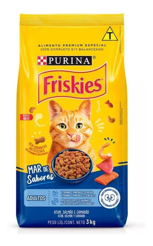 Alimento Friskies s para gato adulto sabor peixe e frutos do mar em sacola de 10.1kg