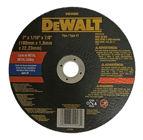 Disco Corte Metal Dewalt 7  Ultrafino Dw44602