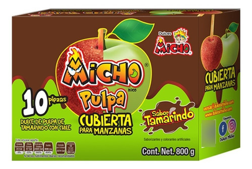 Cubre Manzanas, Micho Pulpa Tamarindo , 10pz, 800gr