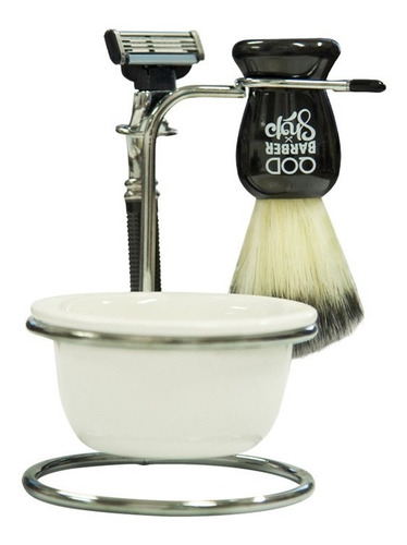 Imagem 1 de 3 de Kit De Barbear Old School | Bowl, Pincel E Barbeador | Qbs