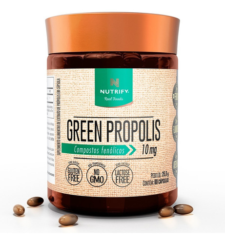 Green Propolis 60caps  Nutrify - Propólis Verde Fenóis 10mg