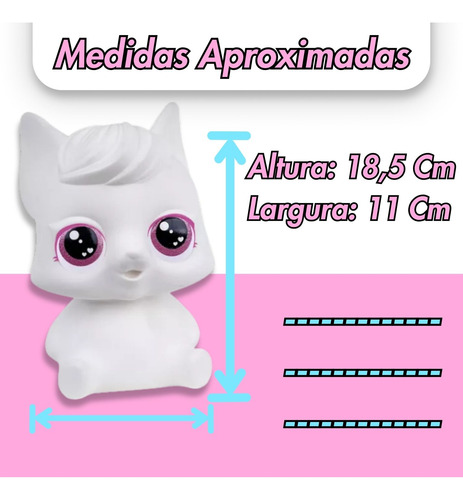 Raposa De Brinquedo Em Vinil Com Acessórios Para Colorir