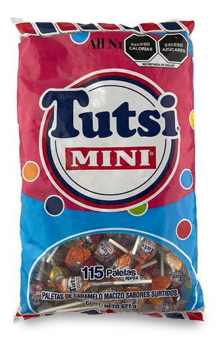 Tutsi Mini Pop Sabores Surtidos 115 Pz