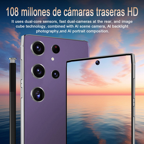 Smartphones S24 Celular Doble Sim 16gb Ram 512gb Rom Pantalla 7.3'' Batería 8000mah Cámara 108mp