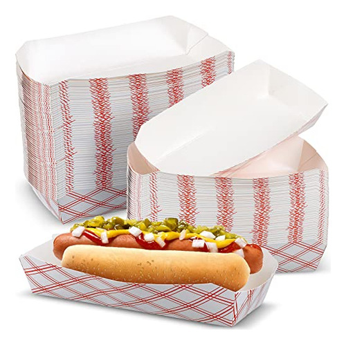 Bandejas De Cartón Hot Dogs Cuadros De 7 Pulgadas, 200...